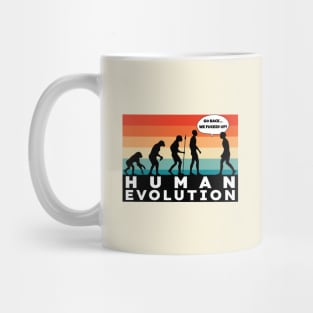 Retro Human Evolution Mug